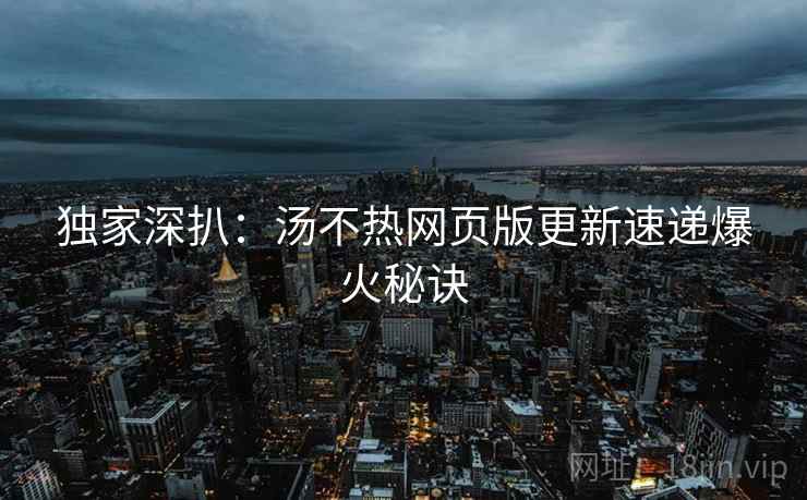 独家深扒：汤不热网页版更新速递爆火秘诀